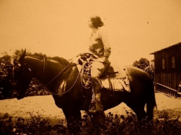 Brownie (Julia Gilman) on Horseback" photo credit Kirby Wright