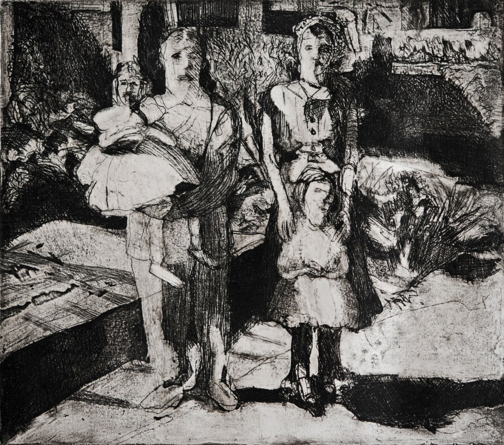 "Hive" 7" x 8", etching, aquatint