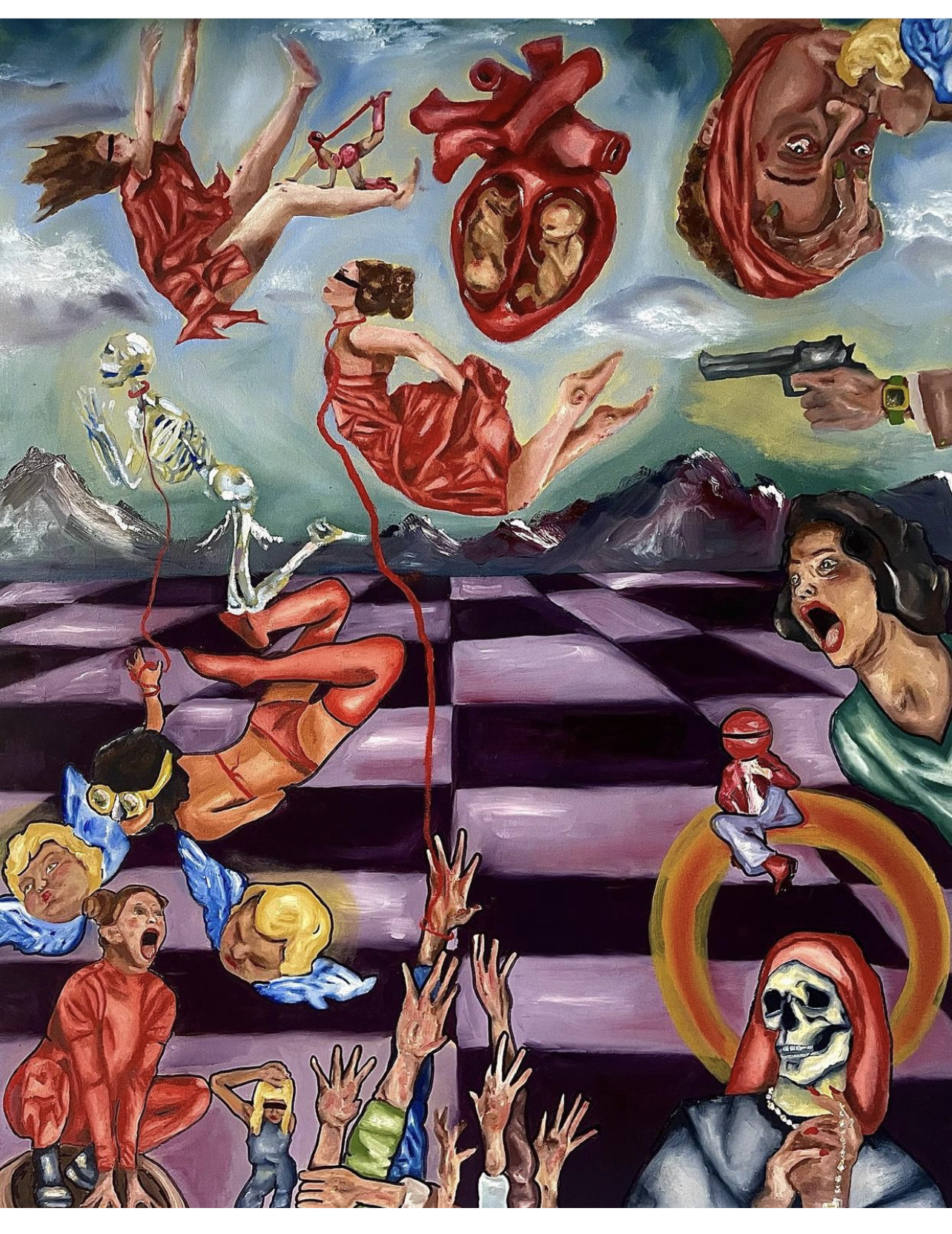 Fire on Everest: Oil on Board paintings. My garden of Eden. 
